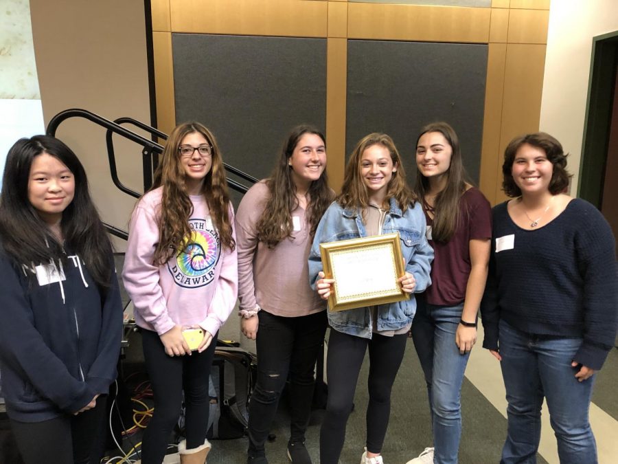 Scotch Plains-Fanwood accepts its yearbook award.